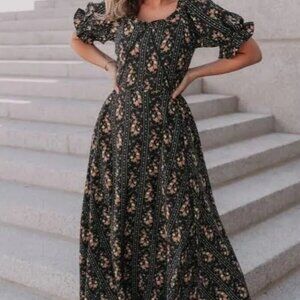 Ivy City Maxi Floral Charlotte DRESS Women's NWT brand New
